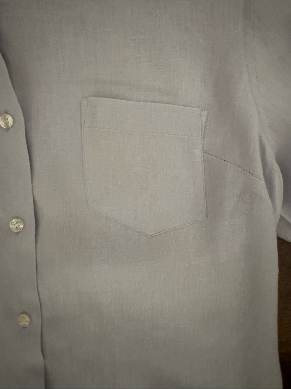 Ann Taylor Loft 100% Linen Light Lavender Button Front Top Size Large - Picture 4 of 5
